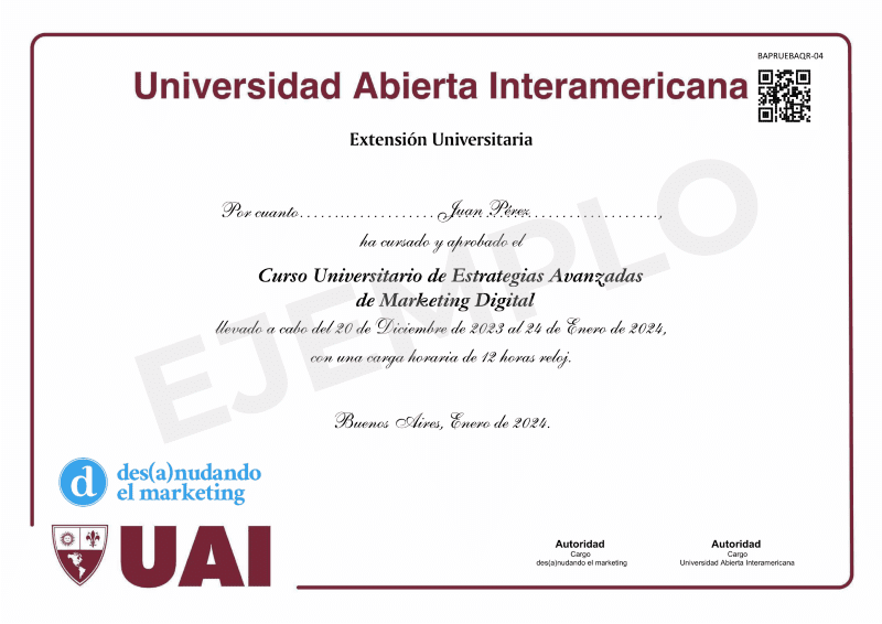 Certificado UAI Marketing Digital